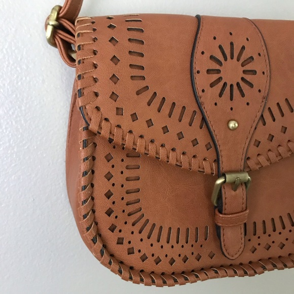 Boho vintage style crossbody leather purse - Picture 3 of 8
